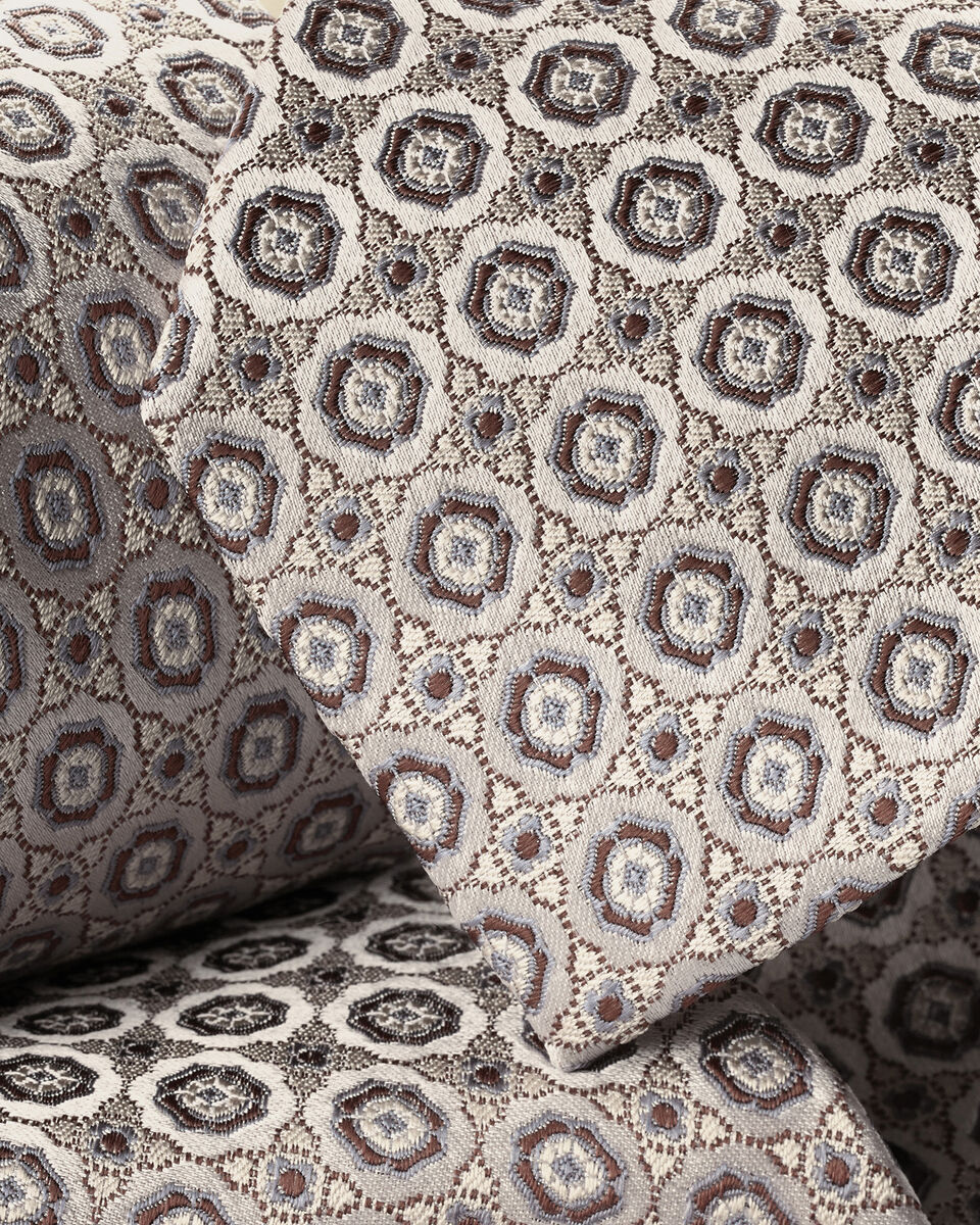 Charles Tyrwhitt Silk Geo Tie - Ivory