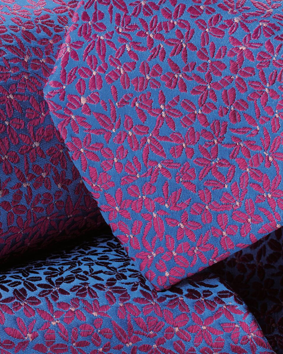 Charles Tyrwhitt Floral Silk Tie - Pink & Blue