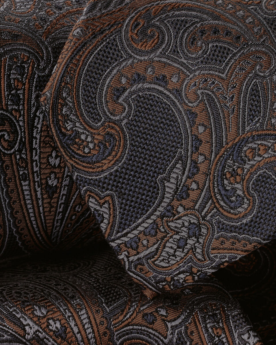 Charles Tyrwhitt Silk Paisley Tie - Navy & Camel