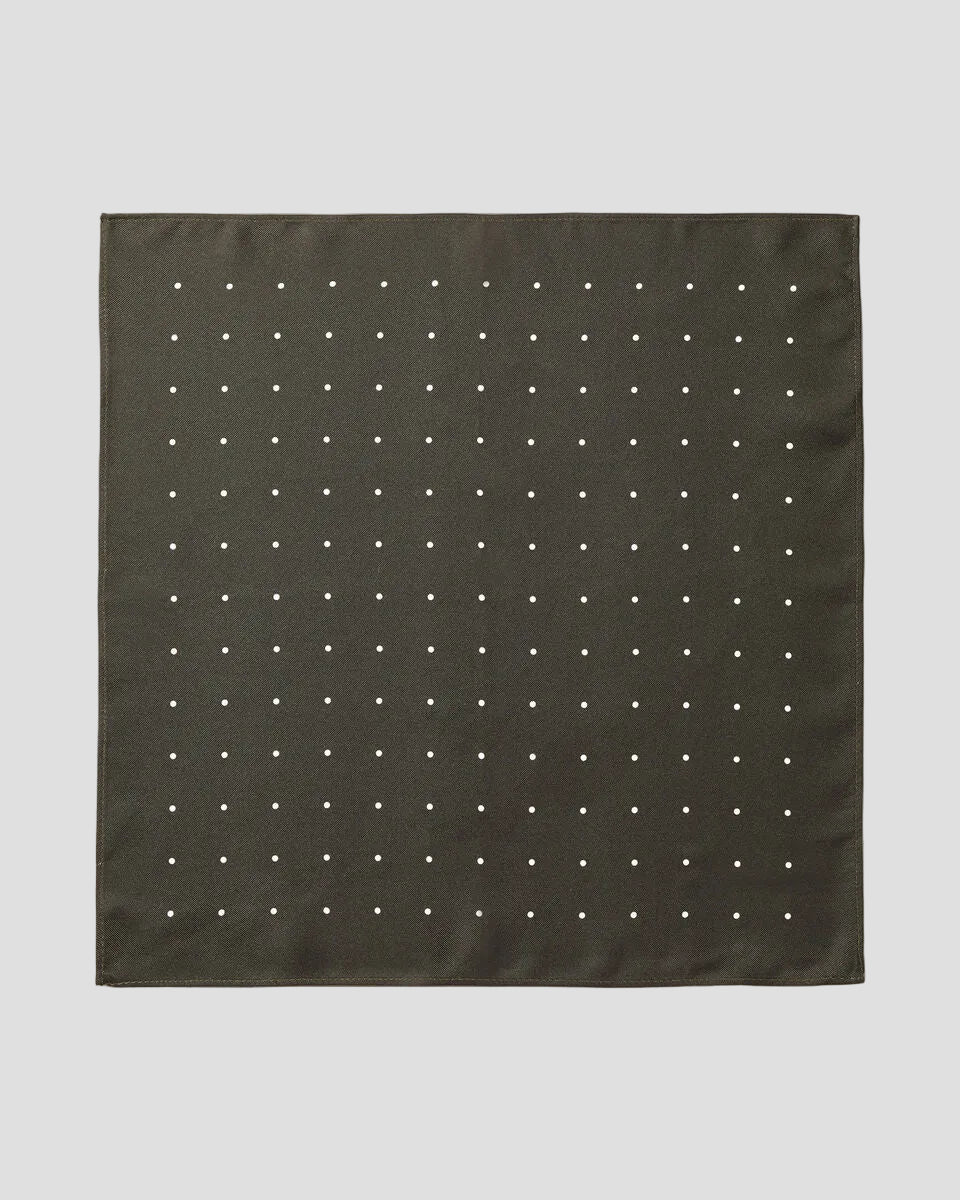 Charles Tyrwhitt Silk Spot Pocket Square - Olive Green & White