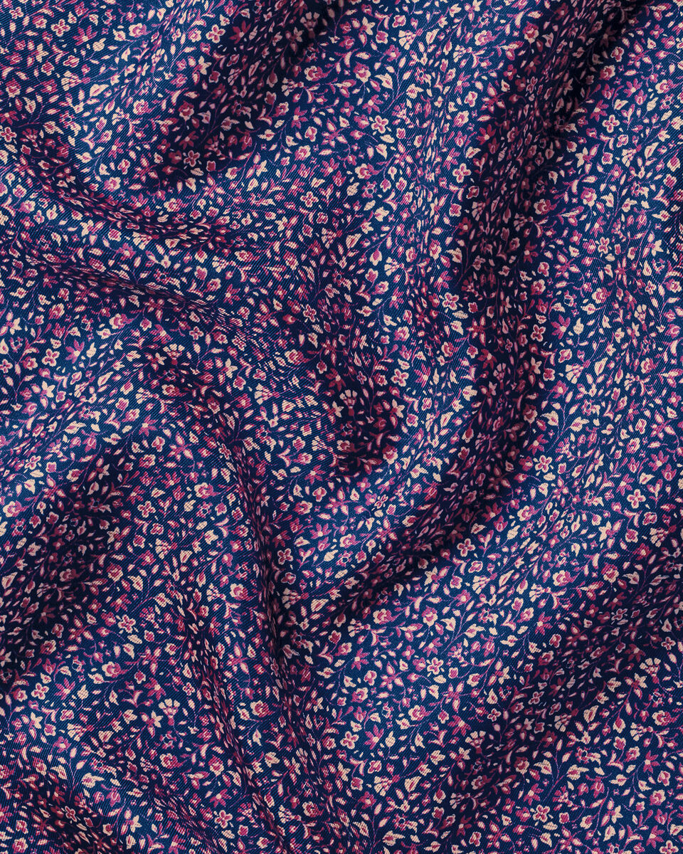 Charles Tyrwhitt Silk Floral Pocket Square - Royal Blue & Pink