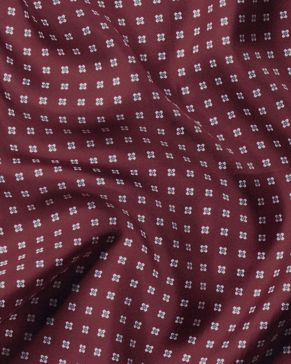 Charles Tyrwhitt Silk Medallion Print Pocket Square - Burgundy