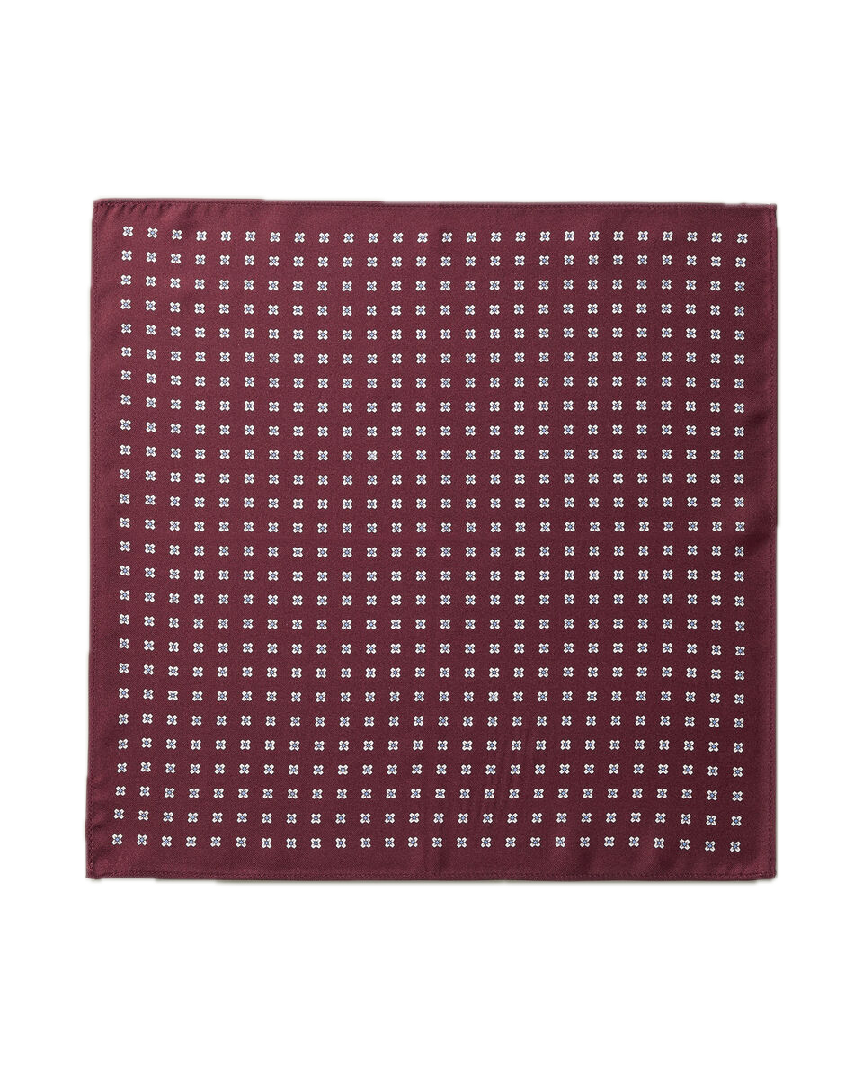 Charles Tyrwhitt Silk Medallion Print Pocket Square - Burgundy