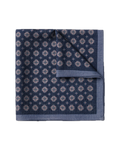 Charles Tyrwhitt Wool Silk Medallion Print Pocket Square - French Blue