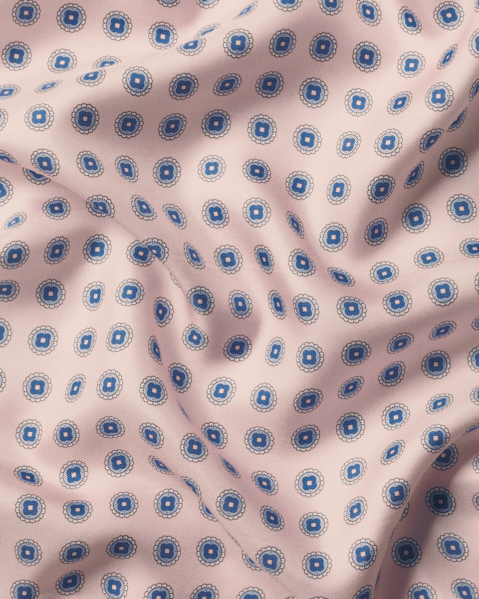 Charles Tyrwhitt Silk Medallion Print Pocket Square - Pink