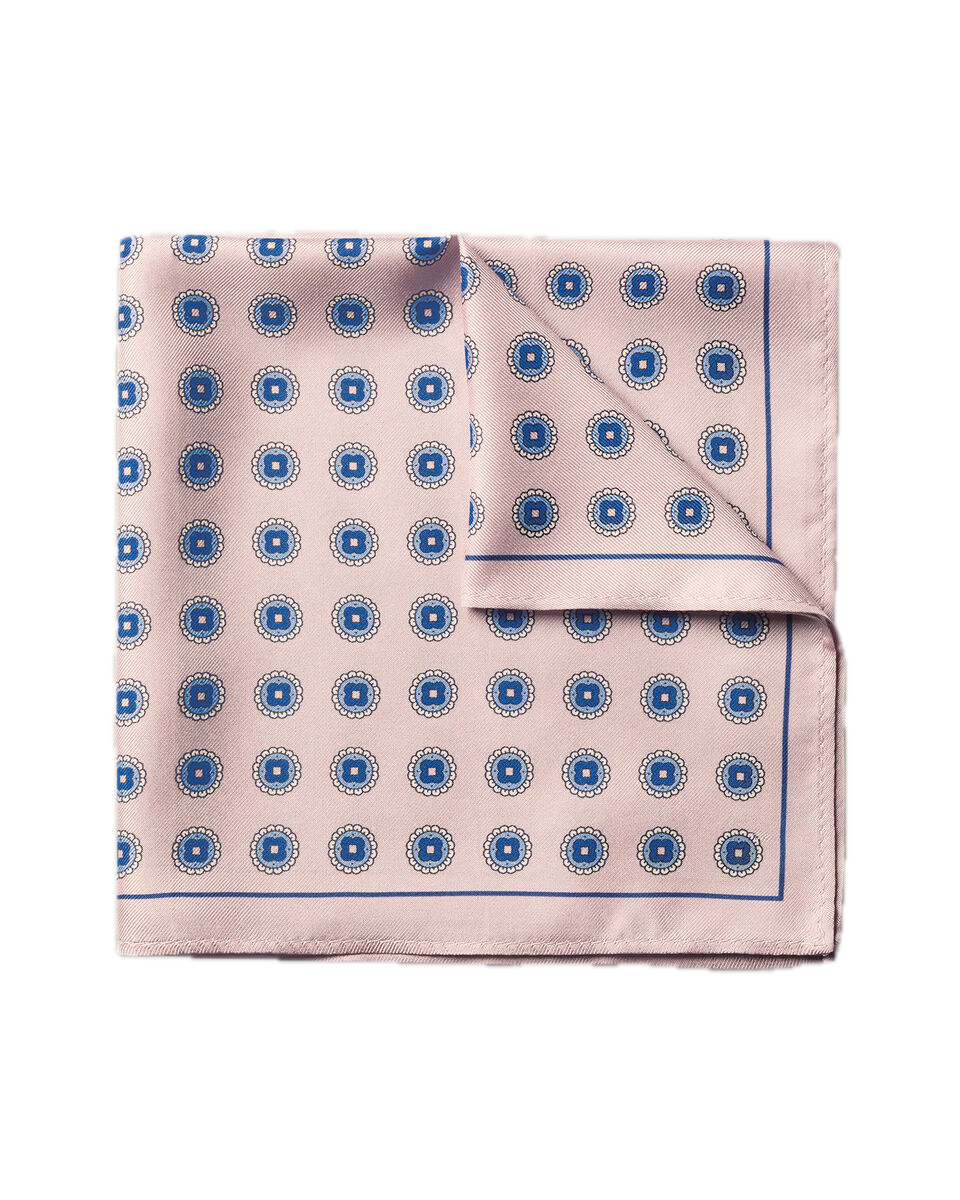 Charles Tyrwhitt Silk Medallion Print Pocket Square - Pink