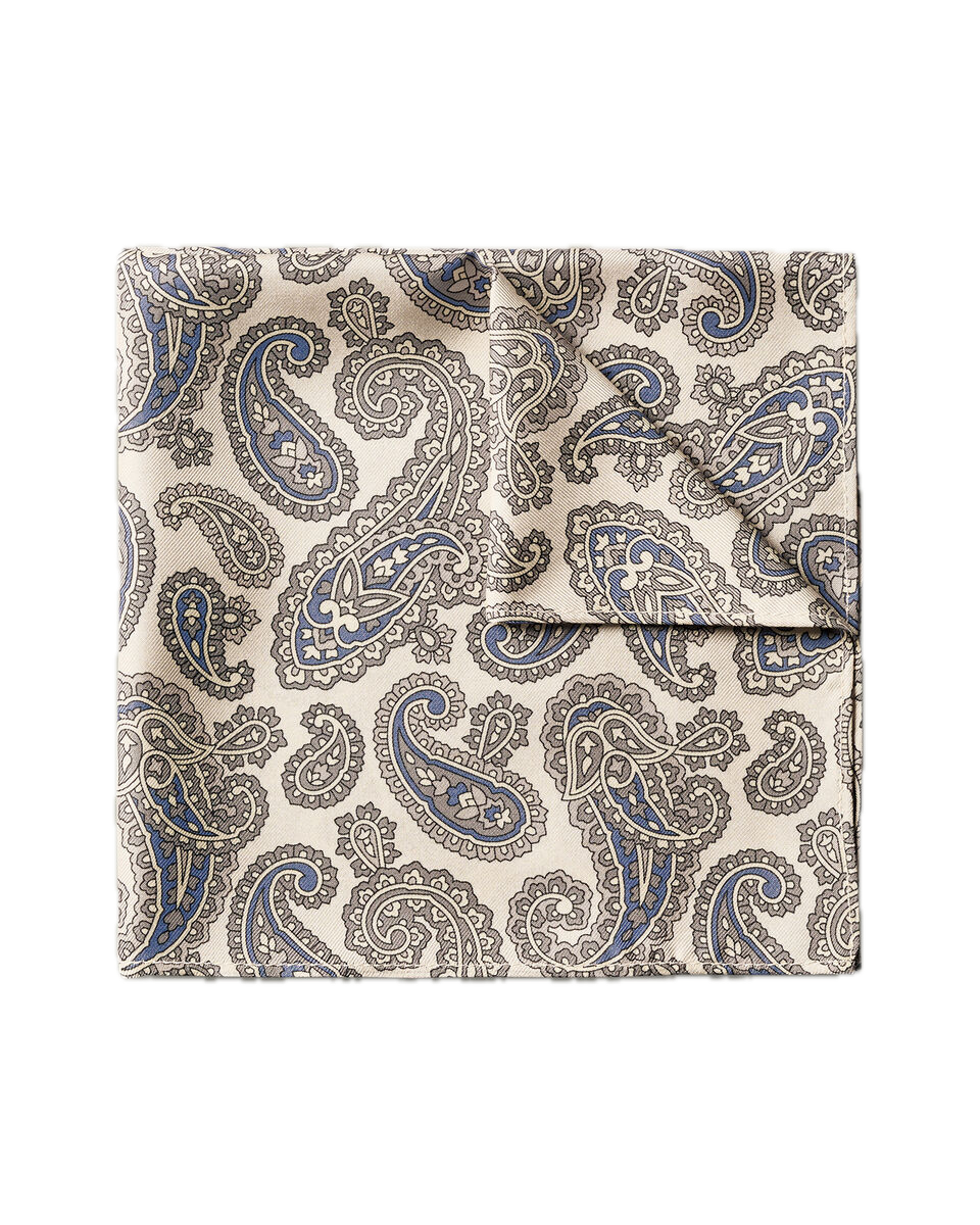 Charles Tyrwhitt Silk Paisley Pocket Square - Ivory