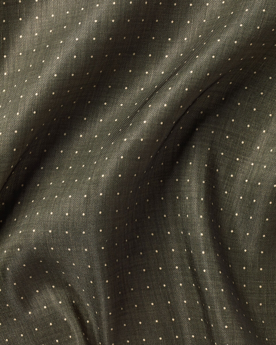 Charles Tyrwhitt Linen Silk Spot Pocket Square - Olive Green