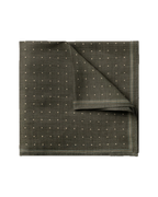 Charles Tyrwhitt Linen Silk Spot Pocket Square - Olive Green