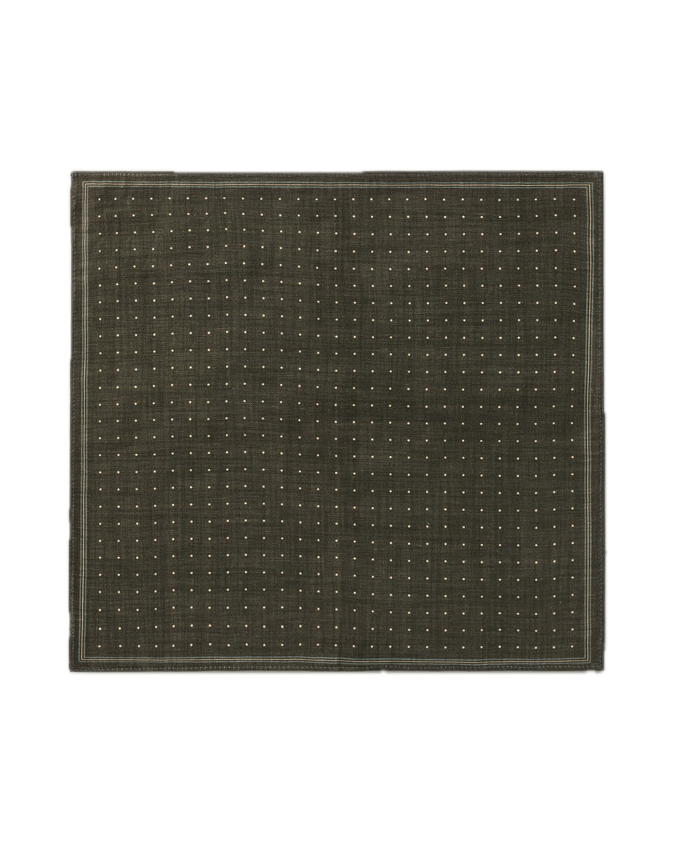 Charles Tyrwhitt Linen Silk Spot Pocket Square - Olive Green