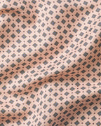 Charles Tyrwhitt Linen Silk Geo Print Pocket Square - Pale Orange