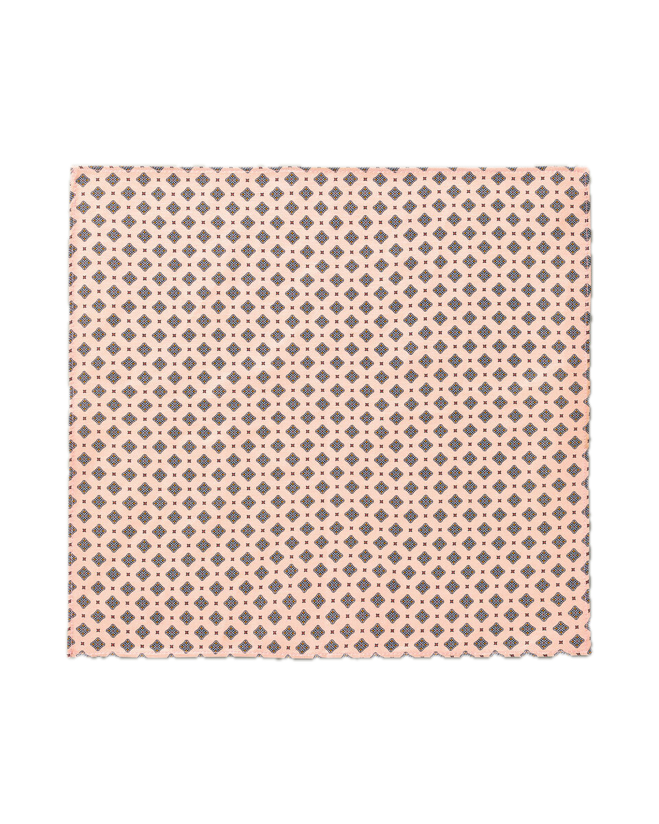 Charles Tyrwhitt Linen Silk Geo Print Pocket Square - Pale Orange