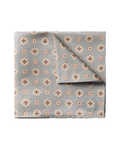Charles Tyrwhitt Linen Silk Geo Print Pocket Square - Silver Grey
