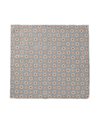 Charles Tyrwhitt Linen Silk Geo Print Pocket Square - Silver Grey