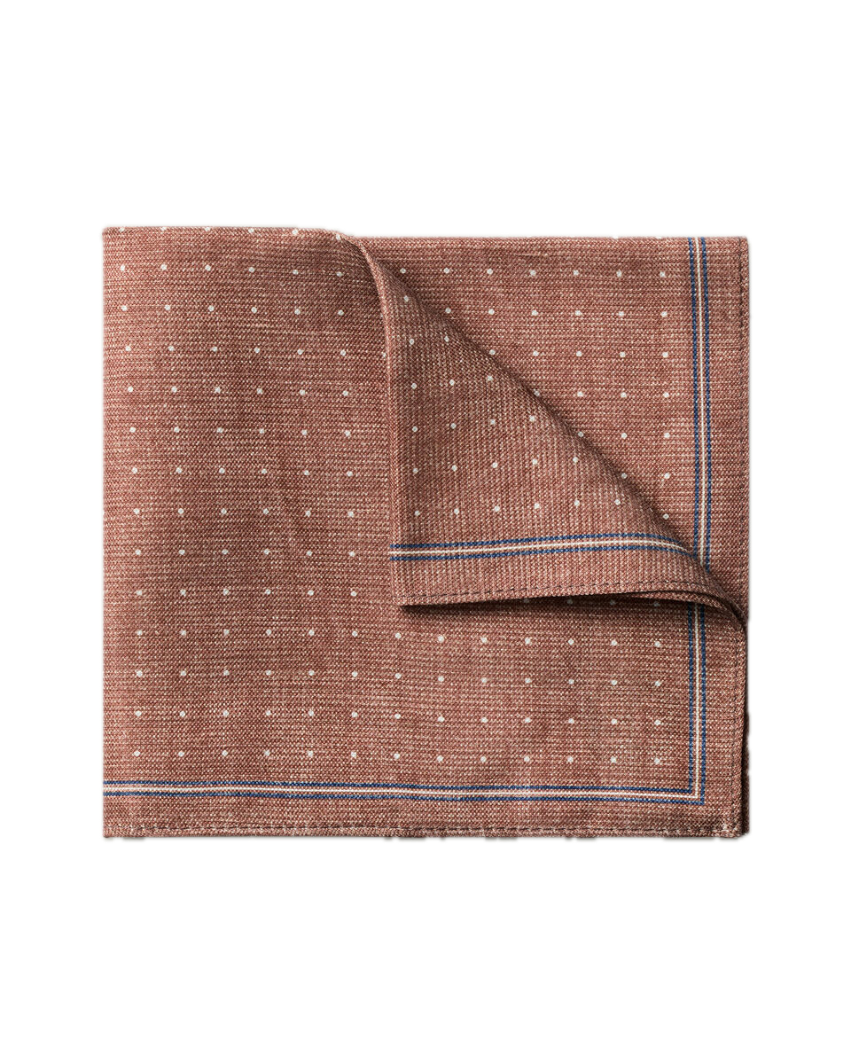 Charles Tyrwhitt Linen Silk Spot Pocket Square - Camel