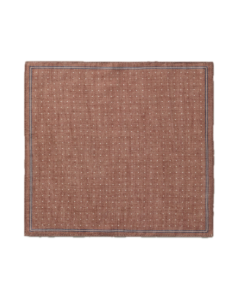 Charles Tyrwhitt Linen Silk Spot Pocket Square - Camel