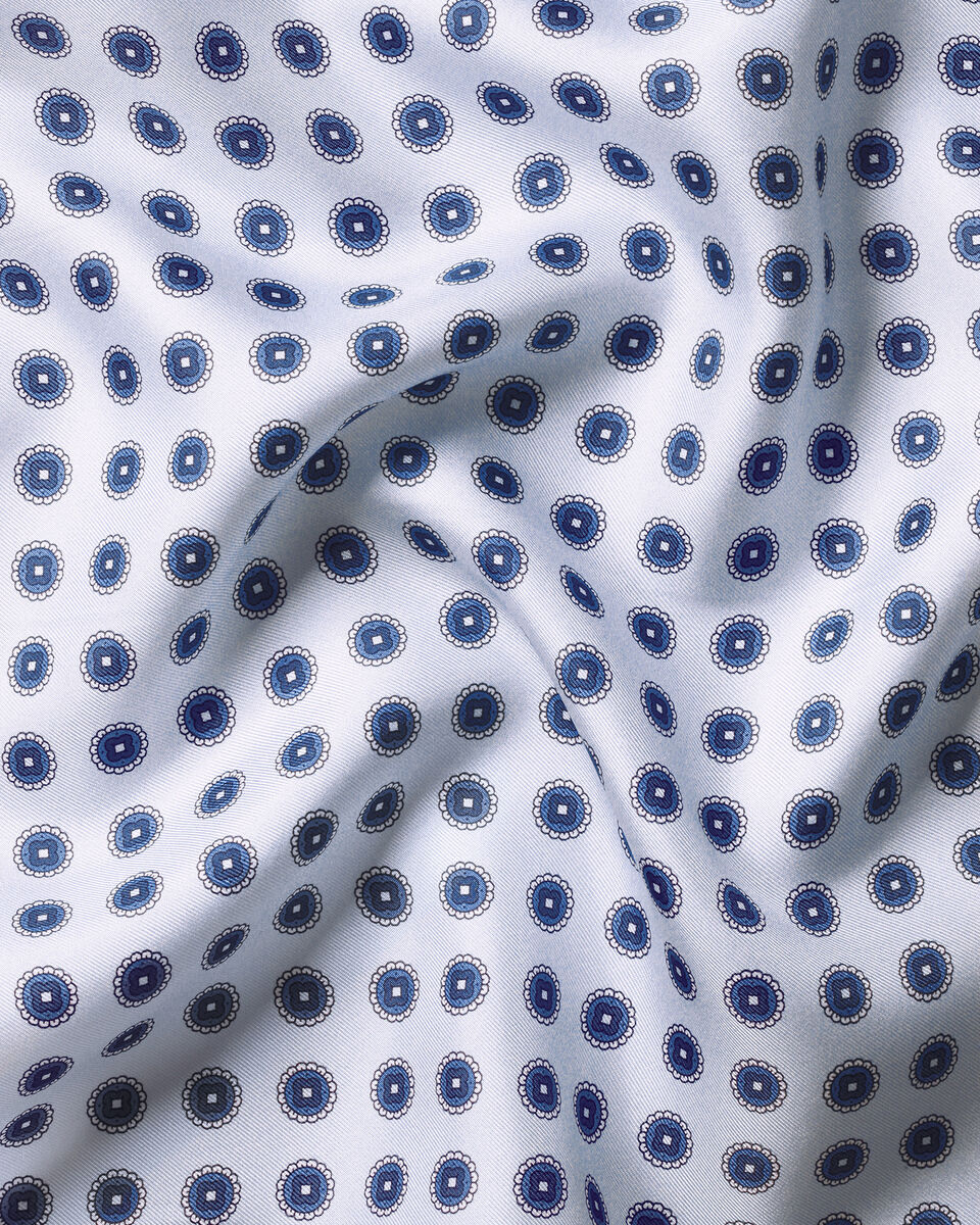 Charles Tyrwhitt Silk Medallion Print Pocket Square - Blue