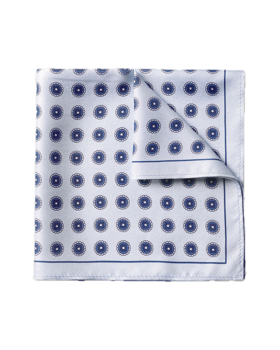 Charles Tyrwhitt Silk Medallion Print Pocket Square - Blue