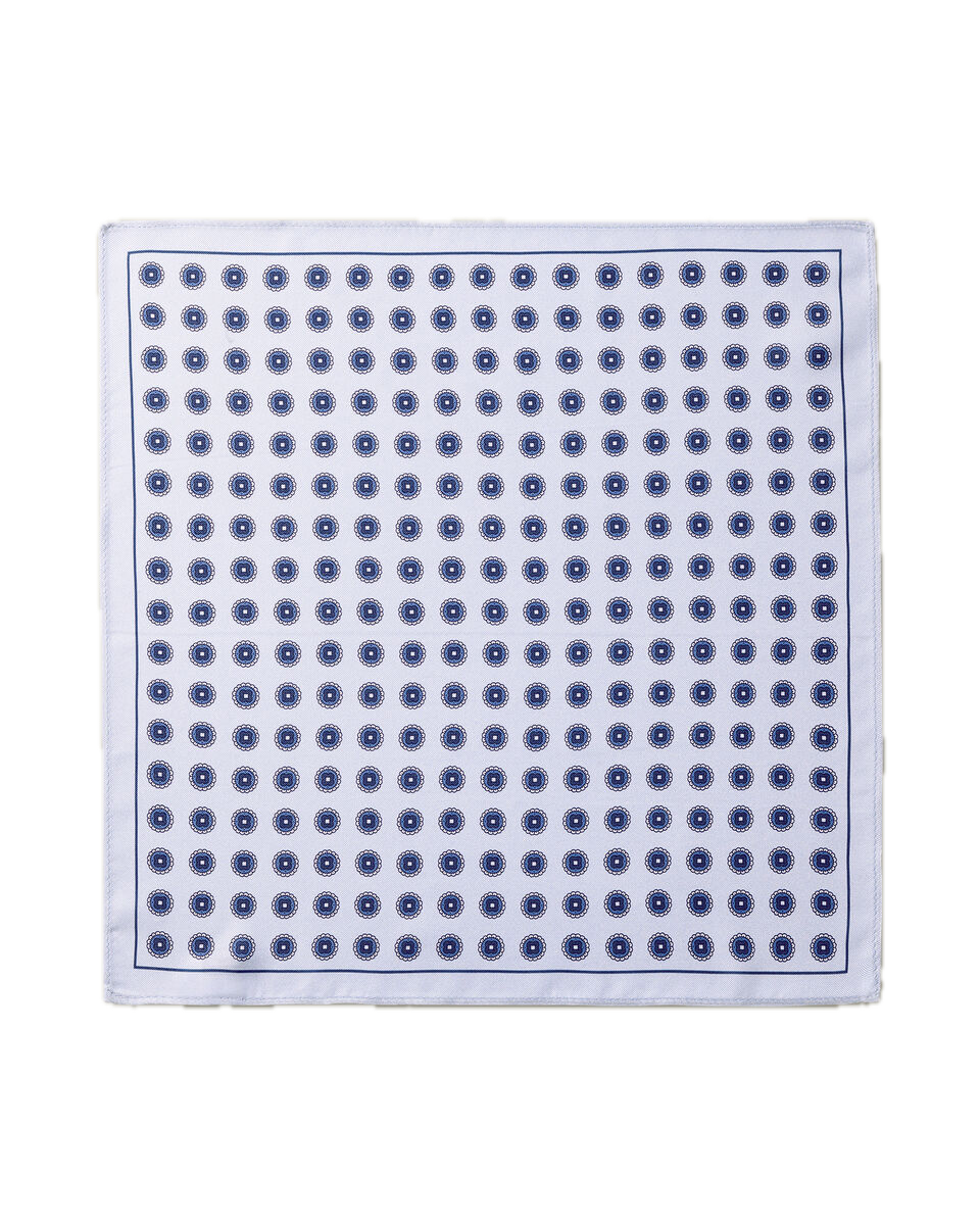 Charles Tyrwhitt Silk Medallion Print Pocket Square - Blue
