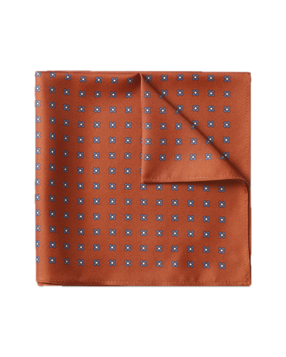 Charles Tyrwhitt Silk Medallion Print Pocket Square - Orange