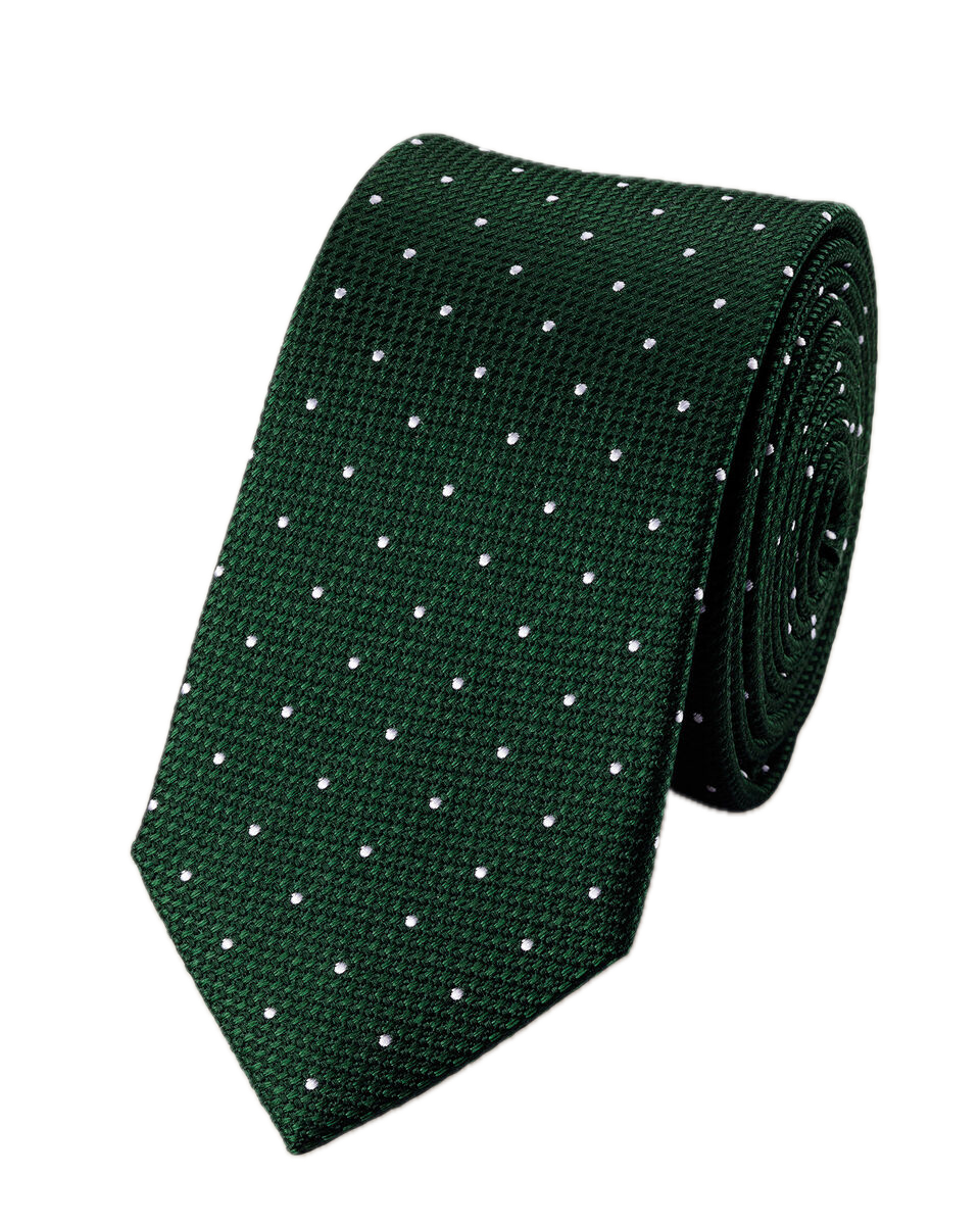 Charles Tyrwhitt Silk Spot Slim Tie - Green