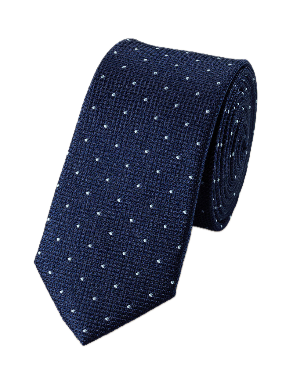 Charles Tyrwhitt Silk Spot Slim Tie - Petrol Blue