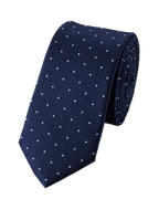 Charles Tyrwhitt Silk Spot Slim Tie - Petrol Blue