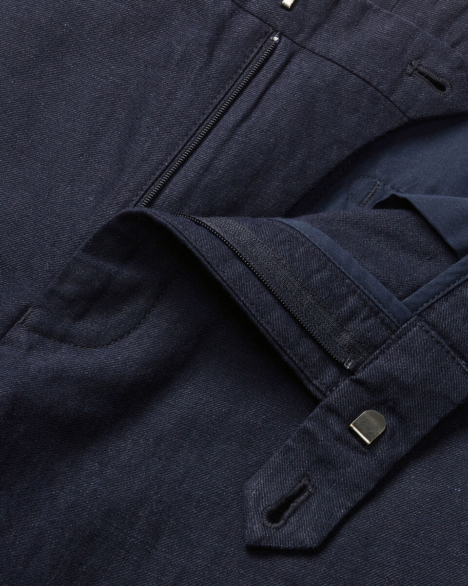 Charles Tyrwhitt Linen Cotton Chinos - Navy