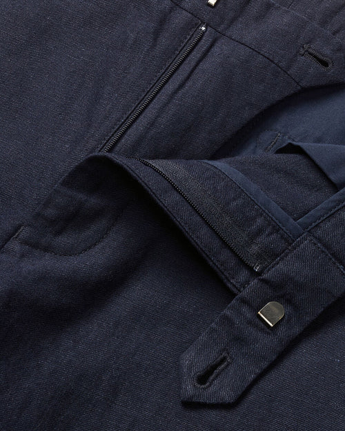 Charles Tyrwhitt Linen Cotton Chinos - Navy