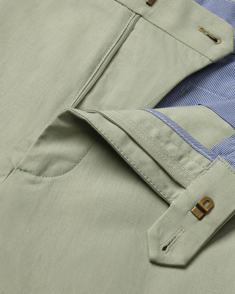 Charles Tyrwhitt Cotton Linen Shorts - Light Green