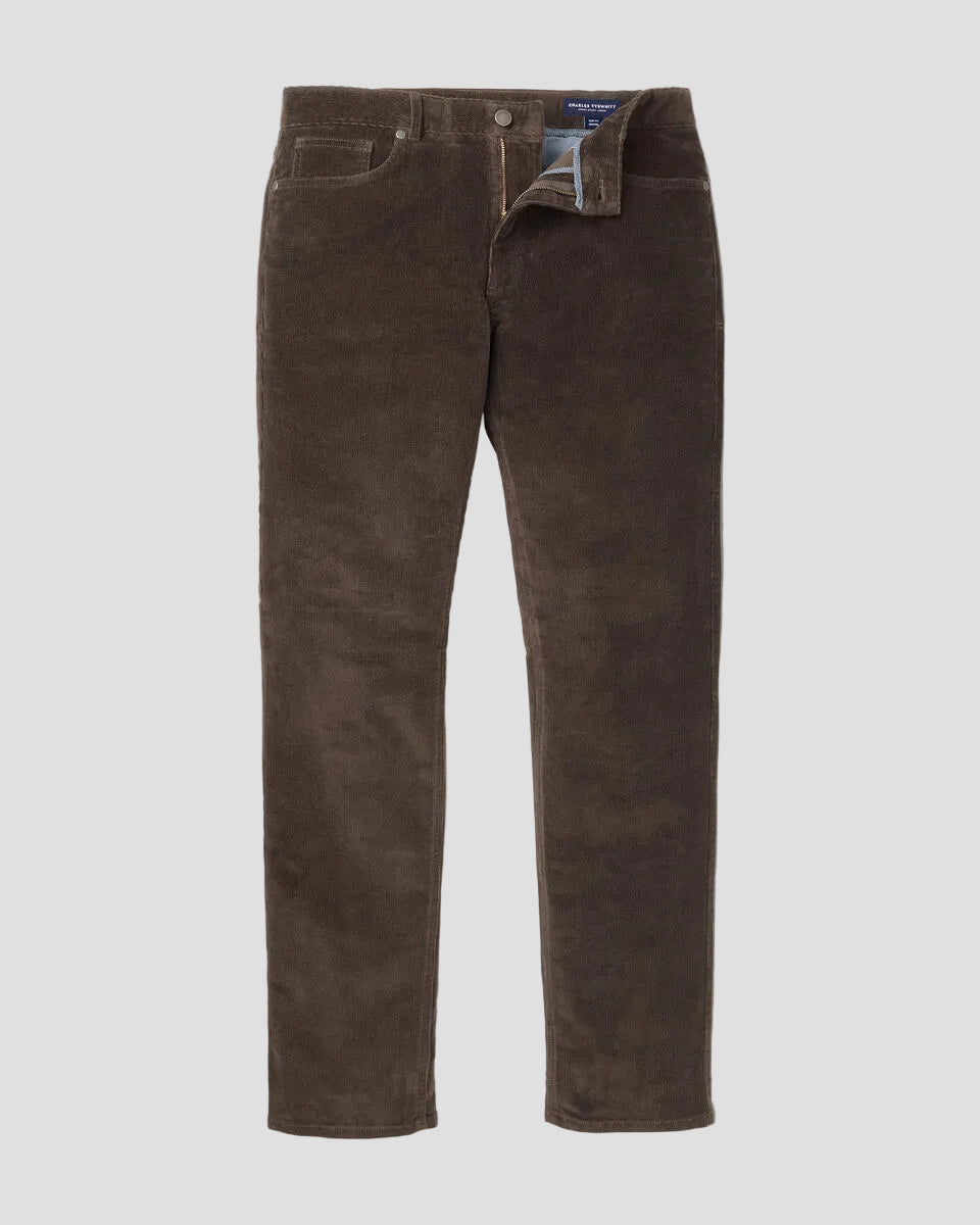 Charles Tyrwhitt Corduroy 5 Pocket Trousers - Chocolate Brown