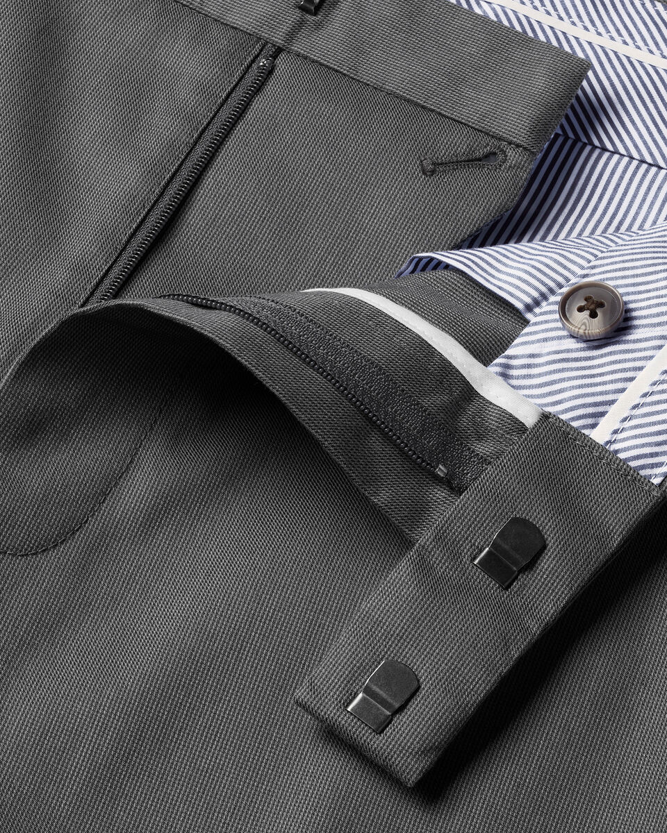 Charles Tyrwhitt Smart Texture Trousers - Charcoal