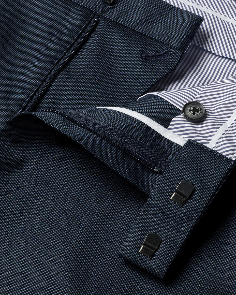 Charles Tyrwhitt Smart Texture Trousers - Denim Blue