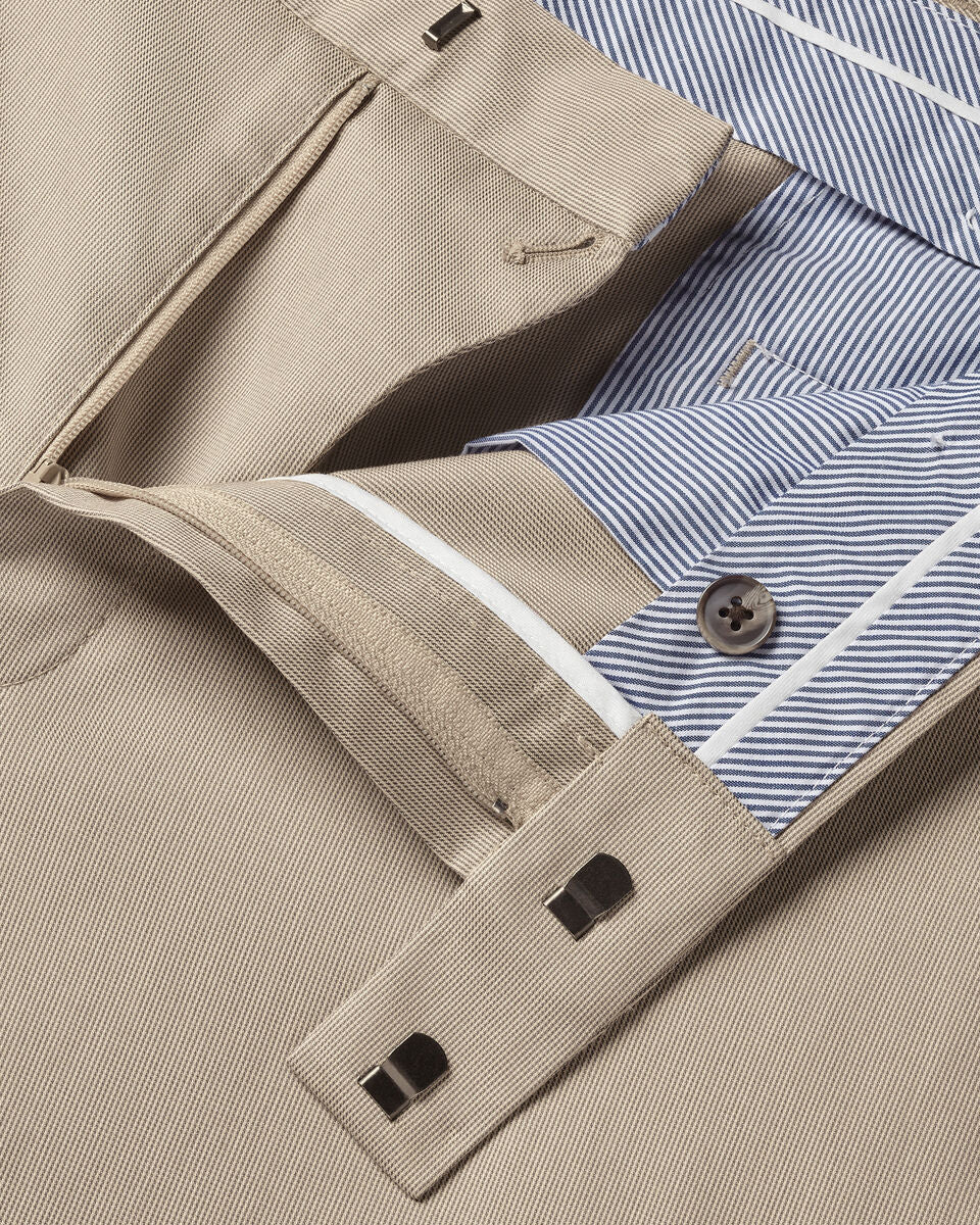 Charles Tyrwhitt Smart Texture Trousers - Limestone