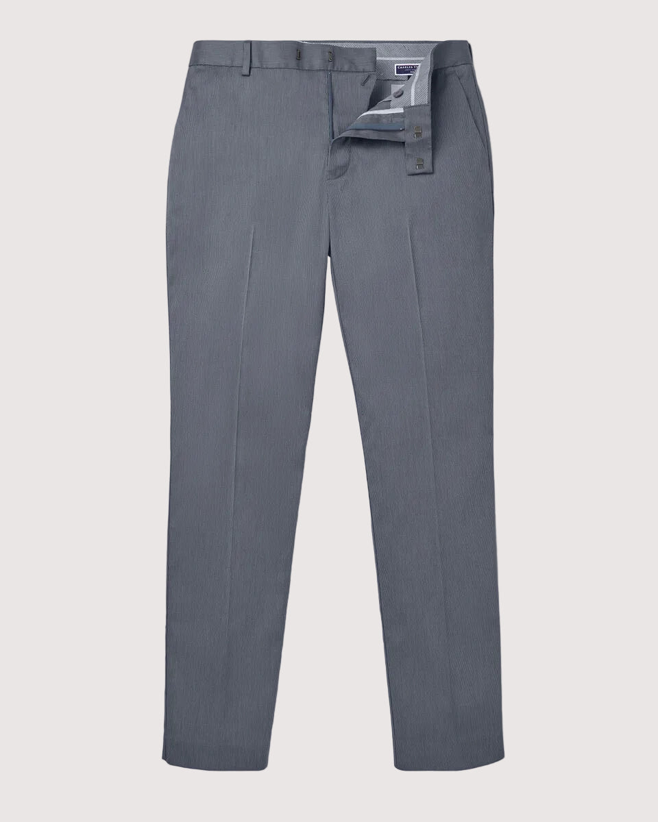 Charles Tyrwhitt Smart Texture Trousers - Steel Blue