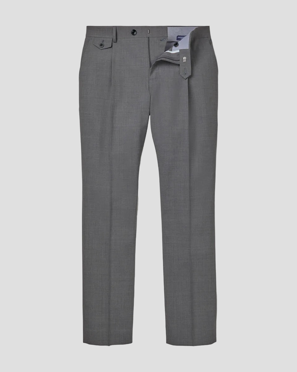 Charles Tyrwhitt Pleat Front Wool Stretch Trousers - Grey