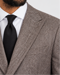 Hawes & Curtis Tailored Fit Brown Fine Bouclé Tweed 1913 Suit