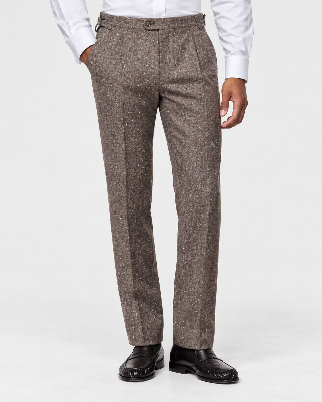 Hawes & Curtis Tailored Fit Brown Fine Bouclé Tweed 1913 Suit