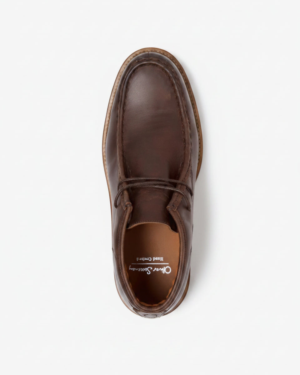 Oliver Sweeney Oiled Calf Leather Moccasin Boots – Brown