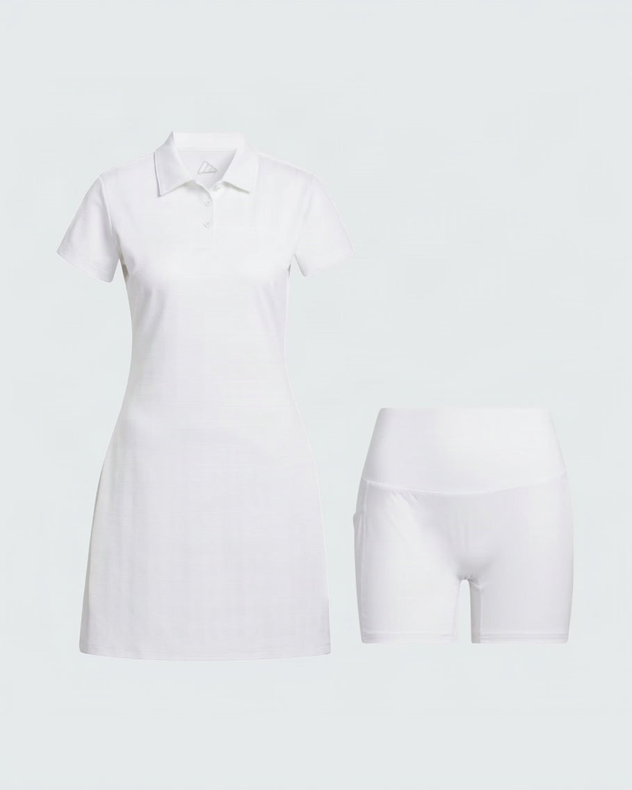 Adidas Ultimate 365+ Jacquard Golf Dress - White