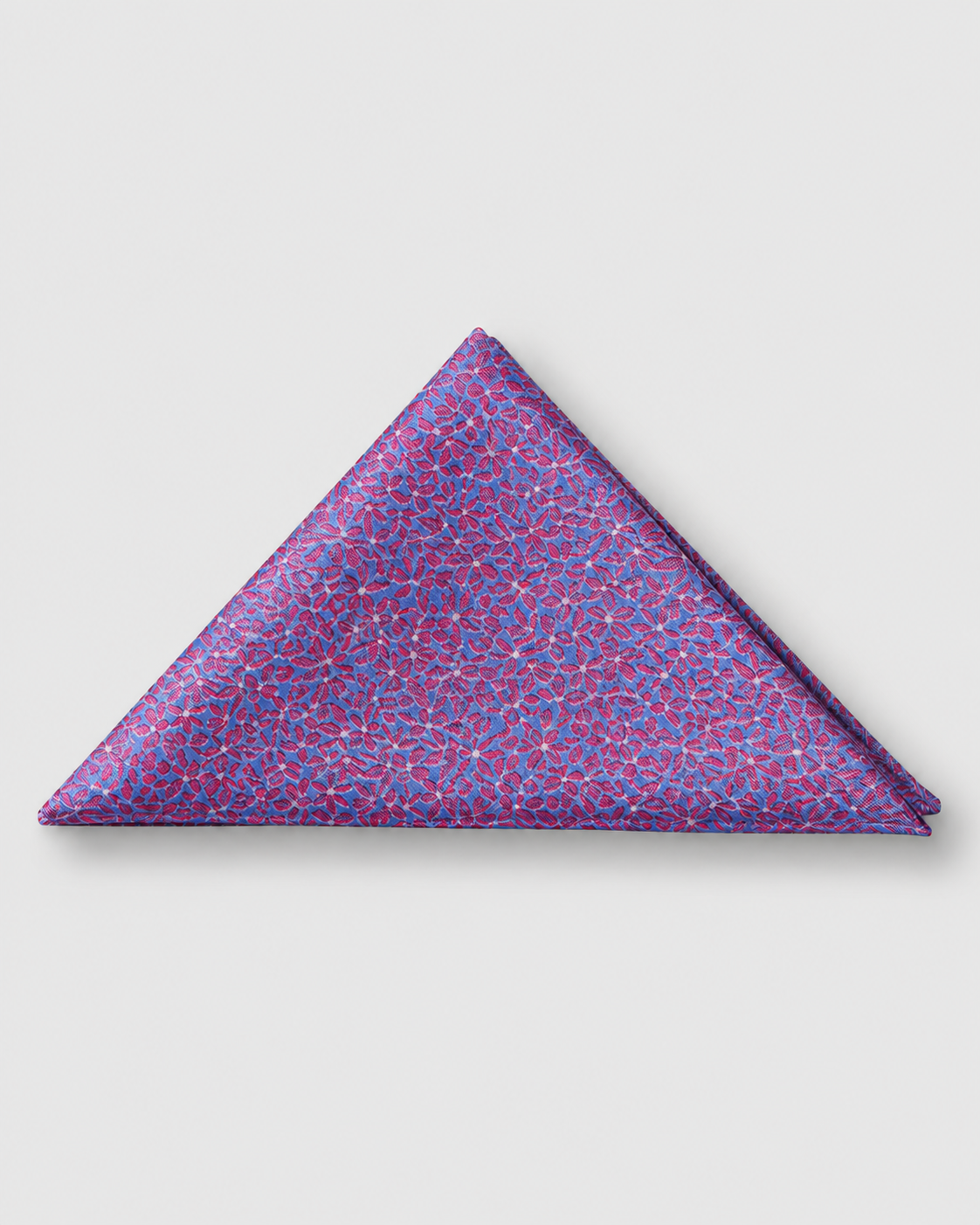 Charles Tyrwhitt Silk Floral Pocket Square - Cornflower Blue & Pink