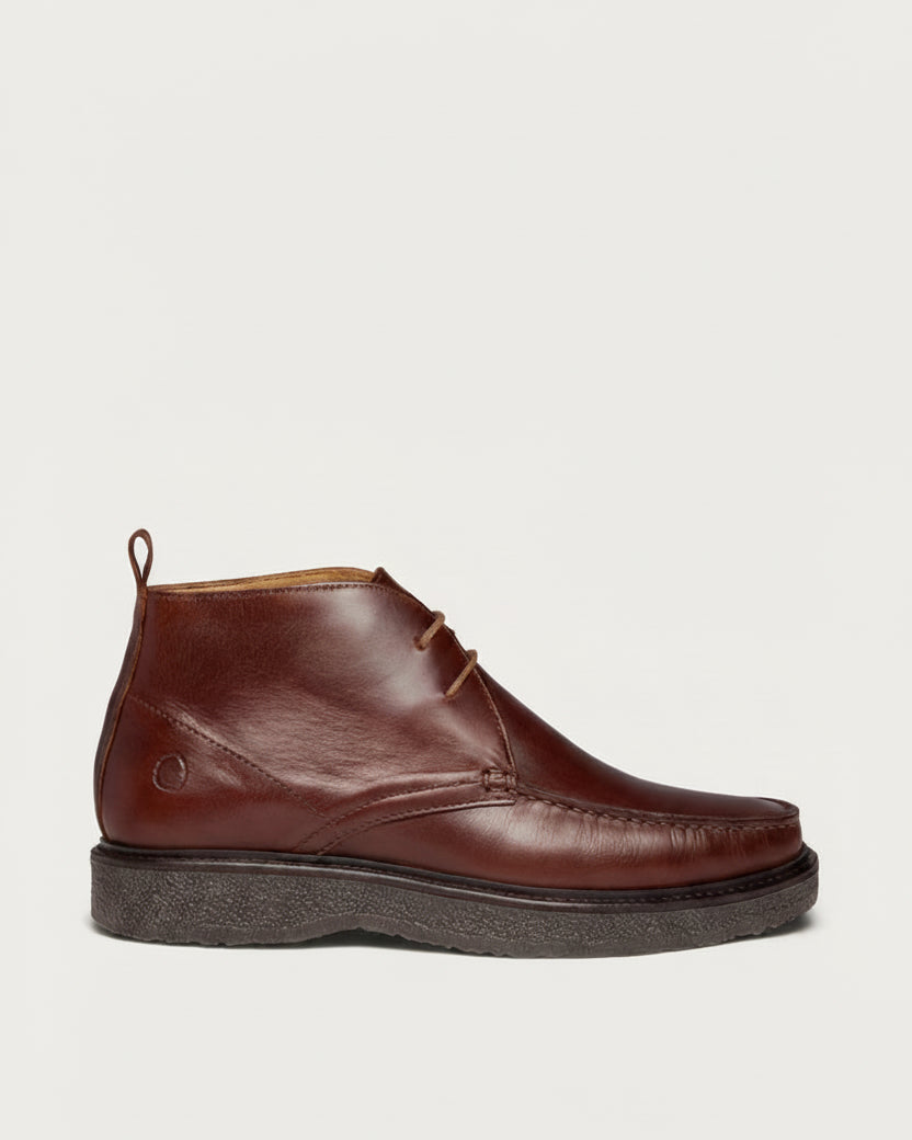 Oliver Sweeney Xixona Dark Tan/Grey – Pull-Up Calf Leather Moccasin Boots