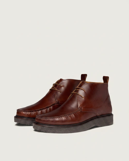 Oliver Sweeney Xixona Dark Tan/Grey – Pull-Up Calf Leather Moccasin Boots