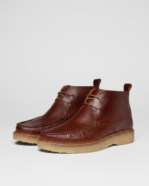 Oliver Sweeney Xixona Dark Tan/Gum – Pull-Up Calf Leather Moccasin Boots