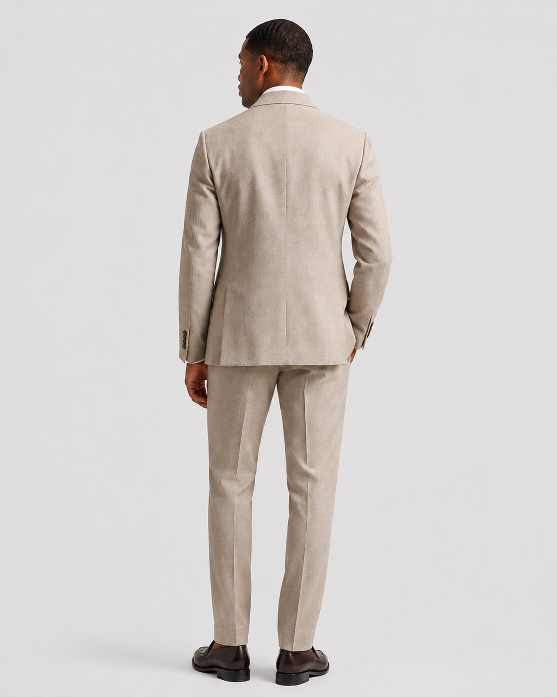 Charles Tyrwhitt Italian Luxury Double Breasted Flannel Suit - Taupe