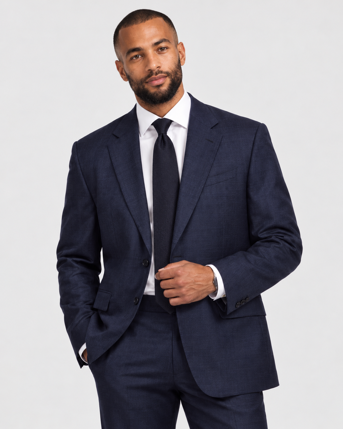 Charles Tyrwhitt Tailored Fit Dark Blue Check 1913 Suit
