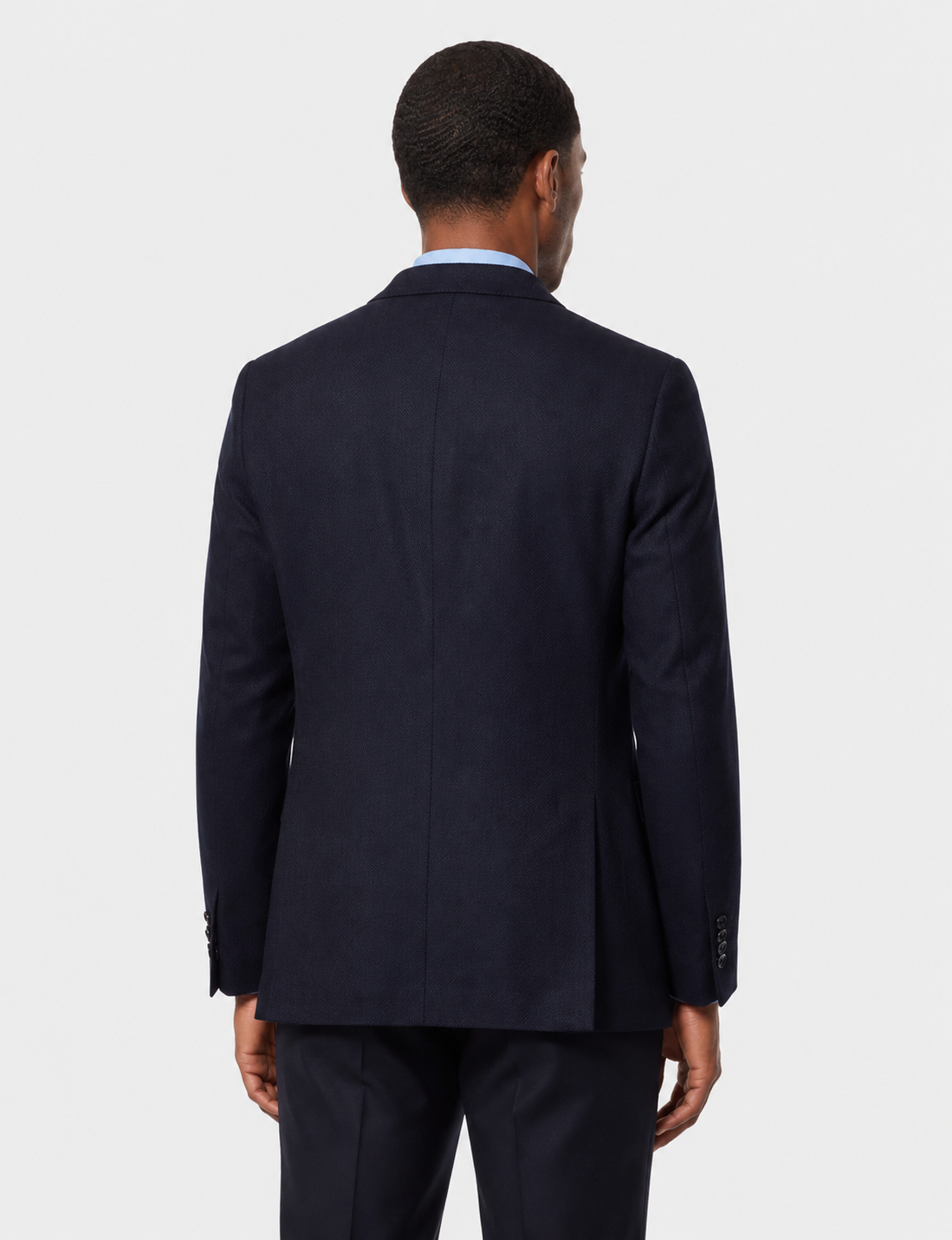 Hawes & Curtis Tailored Fit Navy Herringbone 1913 Blazer