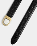 SUITSUPPLY Croc-Embossed Leather Belt - Black