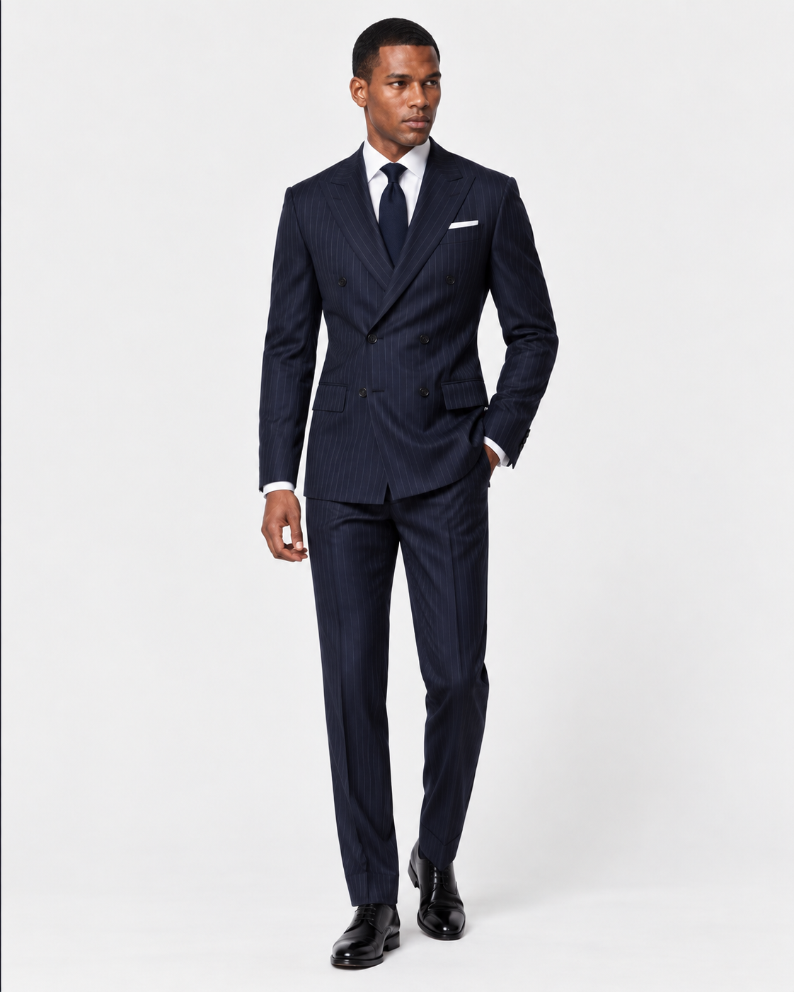Hawes & Curtis Tailored Fit Navy Chalk Stripe 1913 Suit