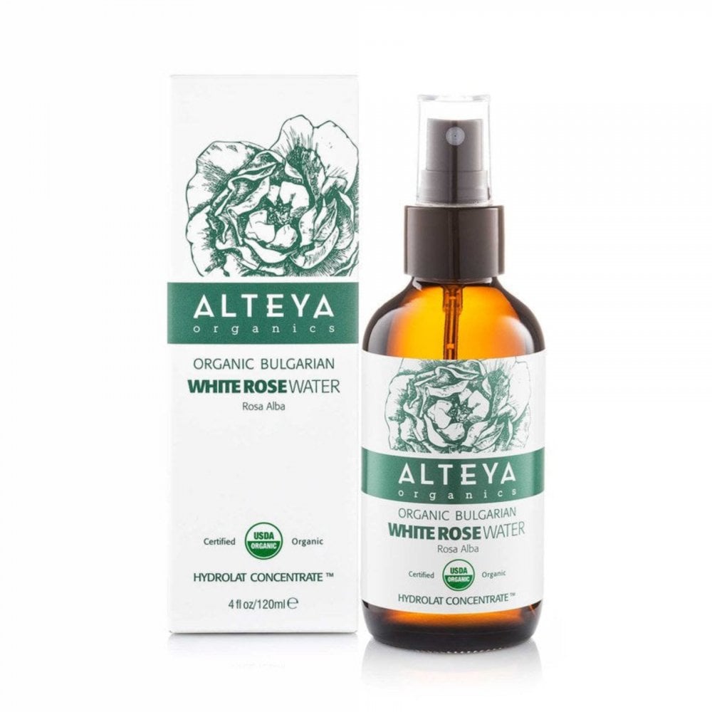 Alteya Organics Bulgarian White Rose Water - Amber Bio-Glass Bottle